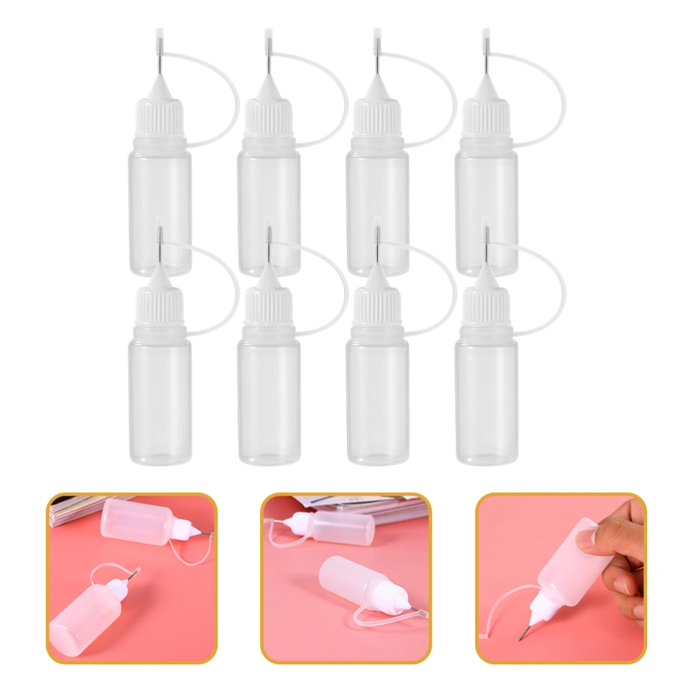 8pcs Needle Tip Glue Bottle Practical Applicator Bottle Portable Oil Applicator for Repairing Work