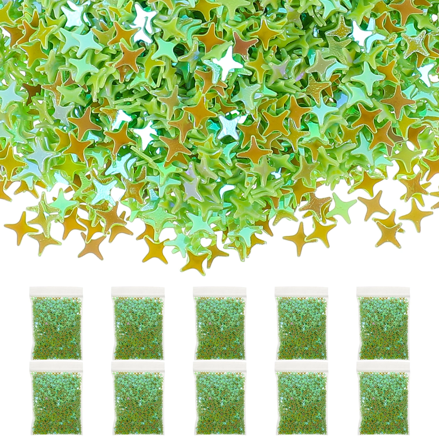10 Packs Nail Sequins Stars Glitters Nail Art Glitter Flakes Crafts Sequins Nail Decor