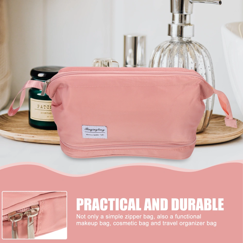 Women Makeup Bag Double-layer Toiletry Bag Travel Toiletries Pouch Waterproof Cosmetic Bag