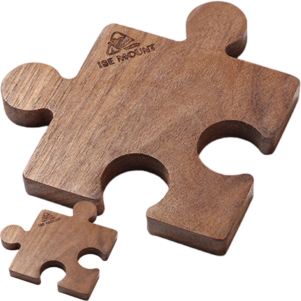 2Pcs Jigsaw Cup Coasters Puzzle Wooden Coasters Drinks Cup Mats for Coffee Tea