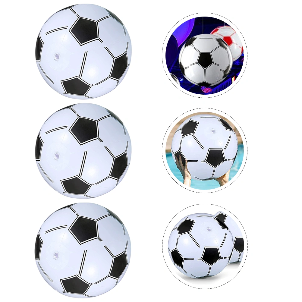 3Pcs Inflatable Football Toys Funny Inflatable Footballs Kids Beach Balls Swimming Inflatable Balls