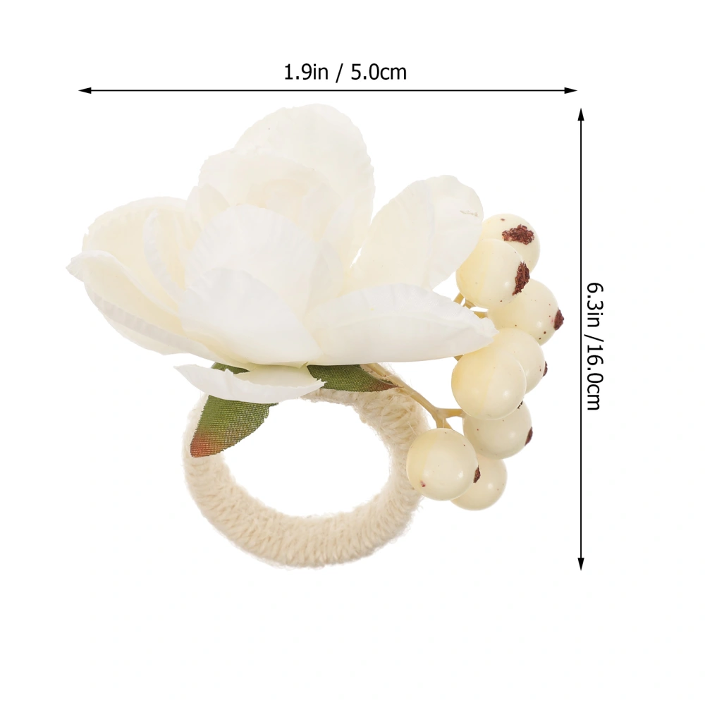 4Pcs Decorative Napkin Buckles Elegant Serviette Rings Fake Flower Serviette Buckles Serviette Accessory