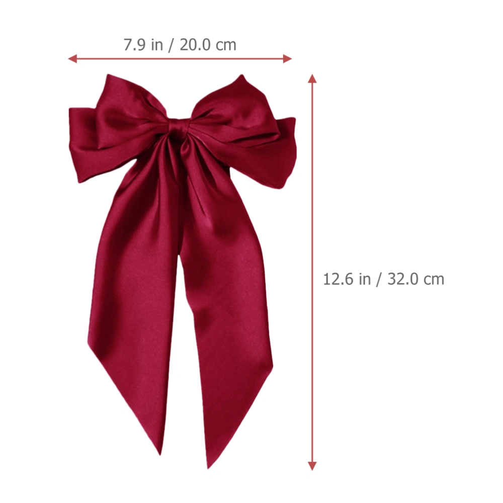 2pcs Big Hair Bow Long Ribbon Hair Clips Bow Hairpin Women Hair Accessories