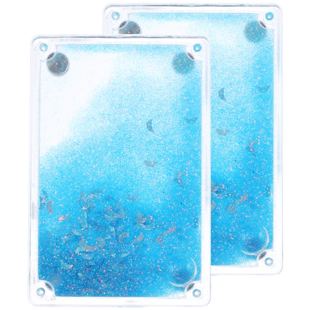 2pcs Magnetic Acrylic Trading Card Case Quicksand Trading Card Sports Card Holder