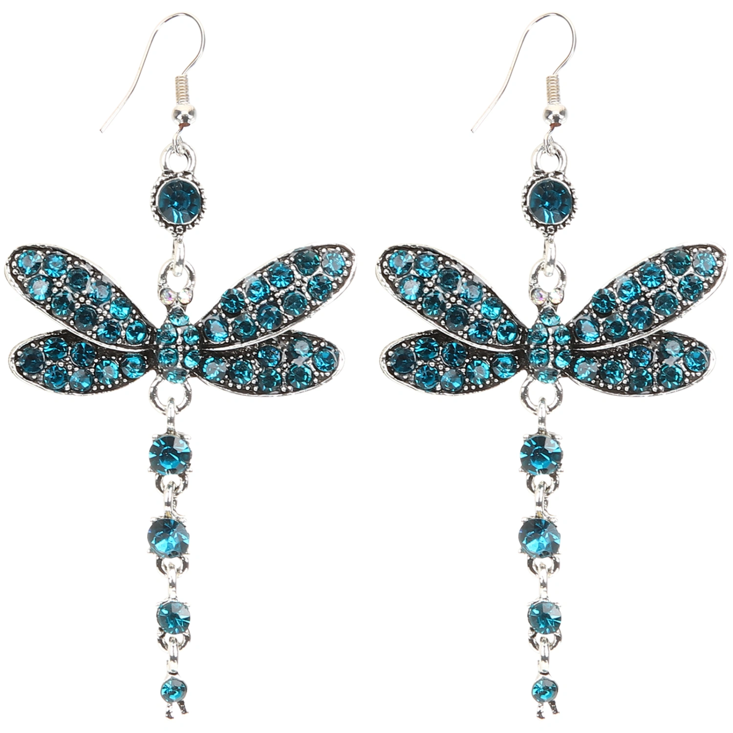 1 Pair Female Dangle Earrings Statement Earrings Dragonfly Earrings Rhinestone Jewelry