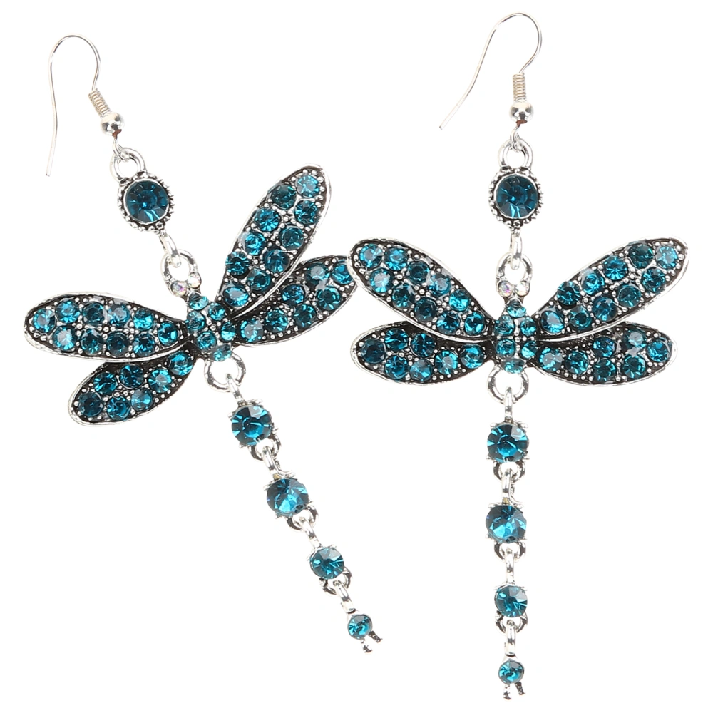 1 Pair Female Dangle Earrings Statement Earrings Dragonfly Earrings Rhinestone Jewelry