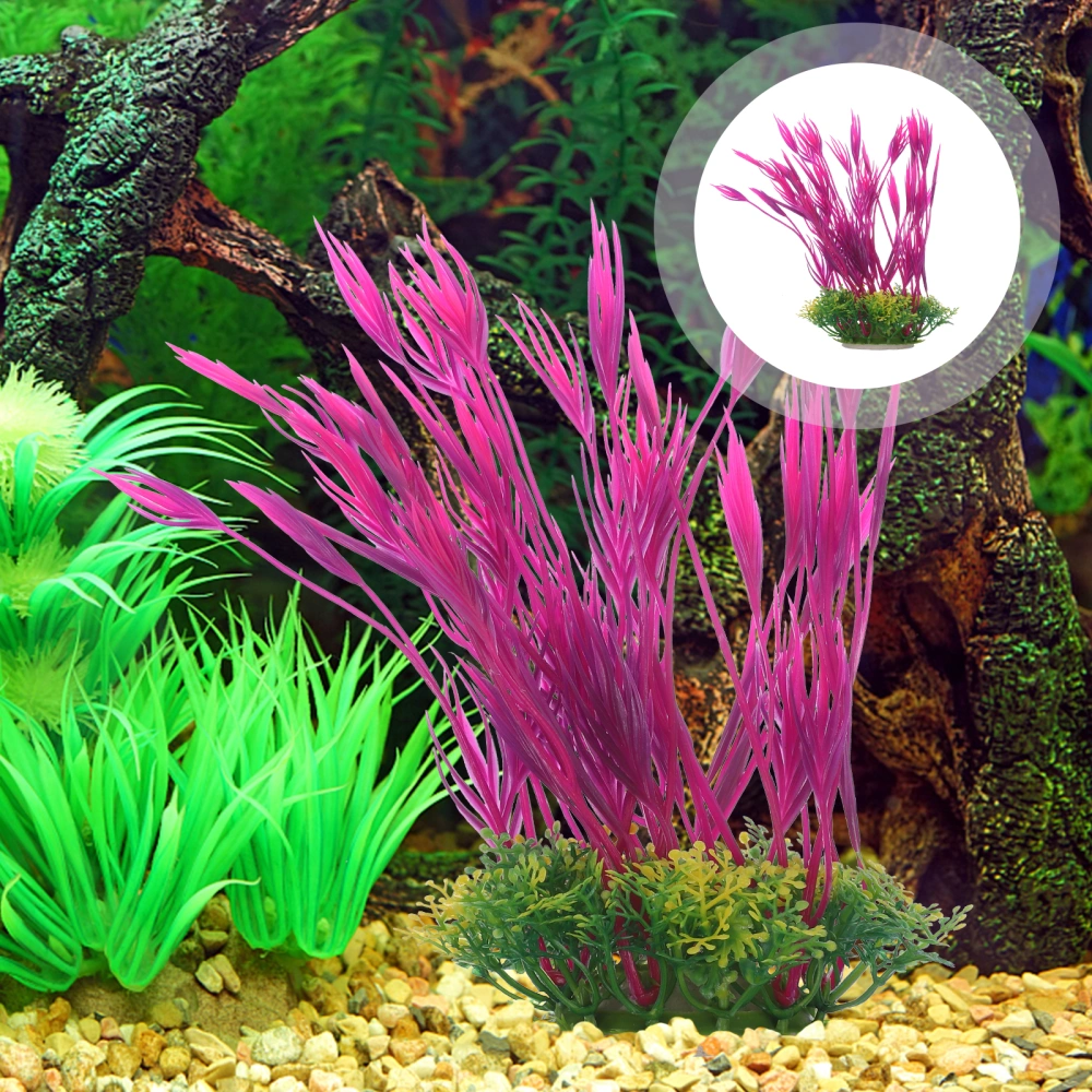 2Pcs Delicate Aquarium Grass Desktop Fish Tank Grass Fake Plant Fish Tank Supply