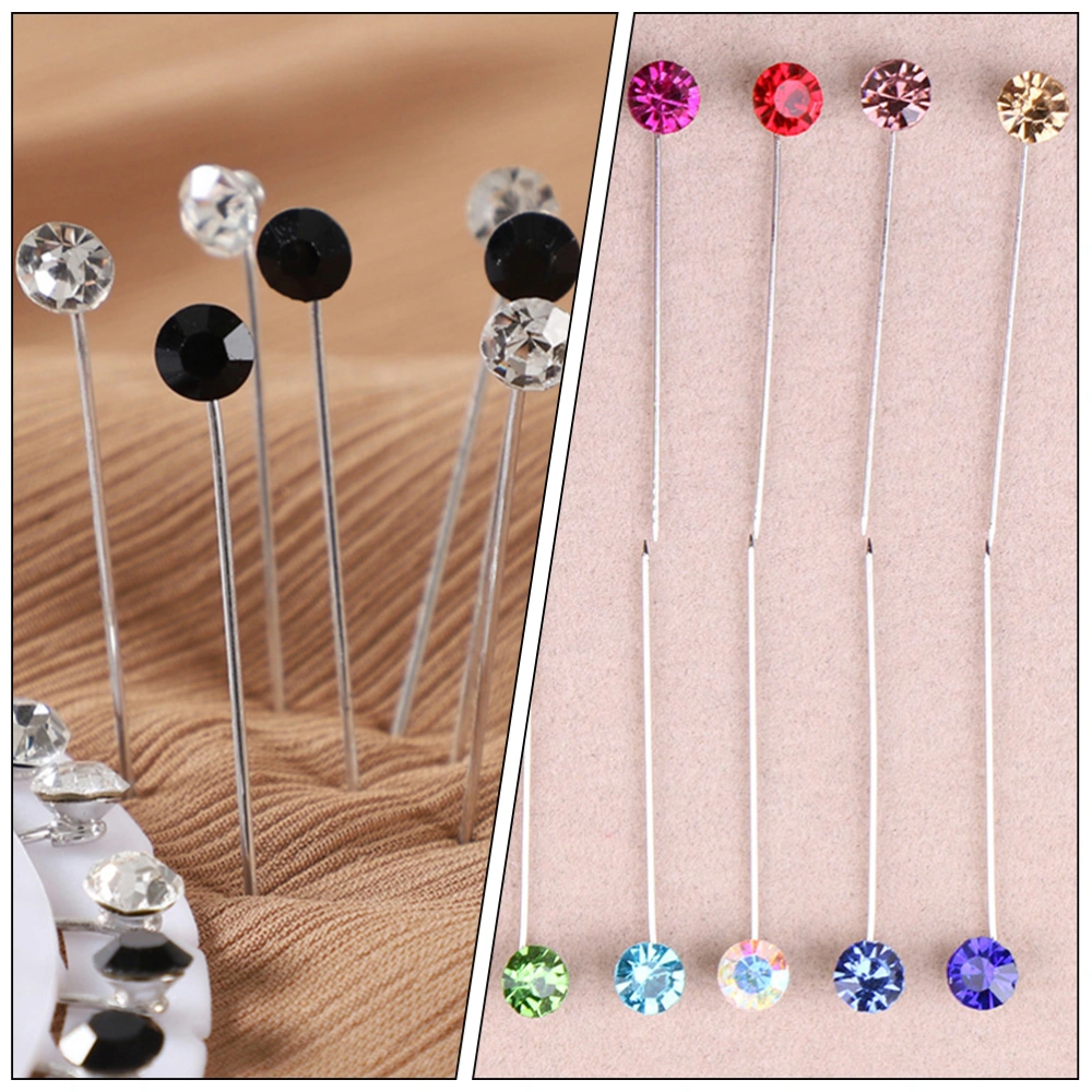 30 pcs Muslim Scarf Safety Pin Rhinestone Ball Scarf Fixing Pin Decorative Pin