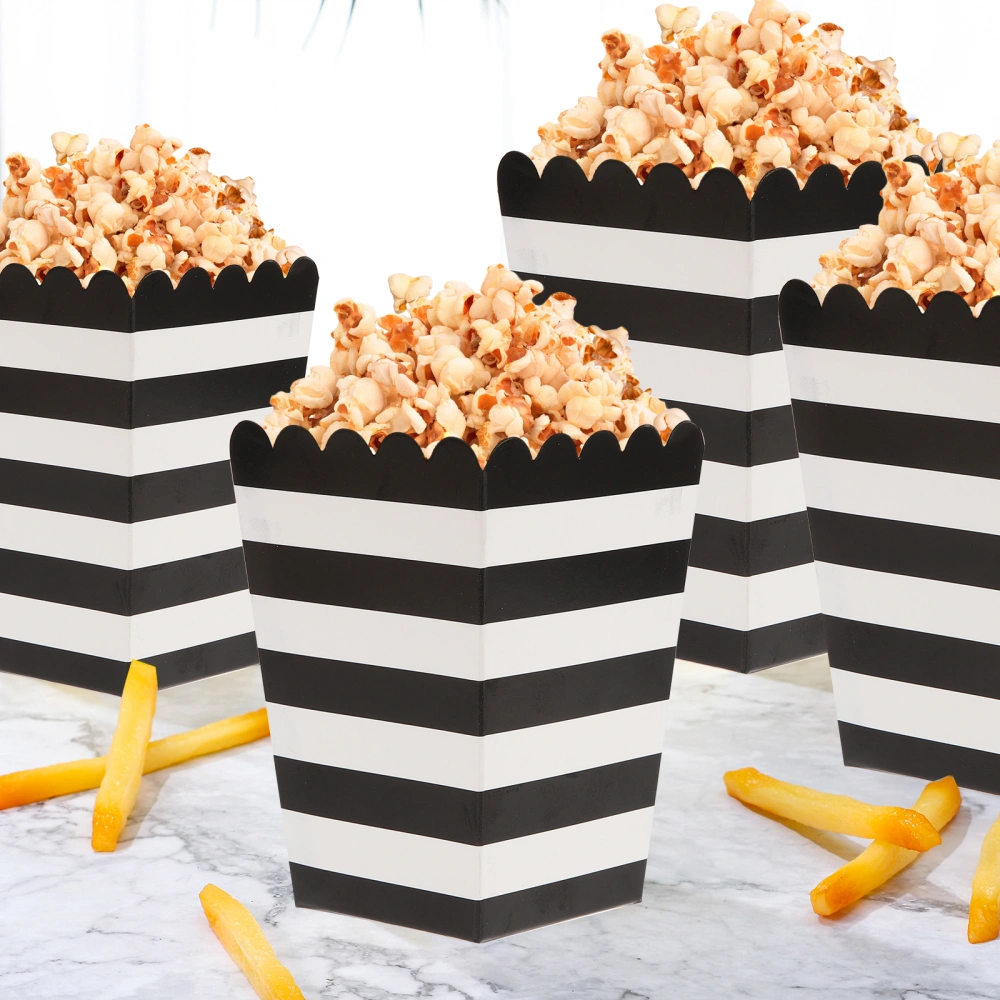 24Pcs Popcorn Boxes Paper Striped Popcorn Tubs Greaseproof Popcorn Containers