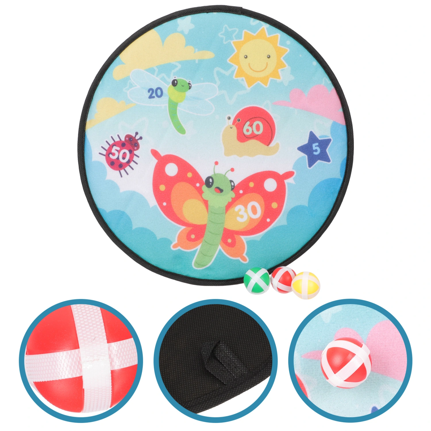 1 Set Kids Dart Board with Sticky Balls Outdoor Dart Board Children Dart Board Toy