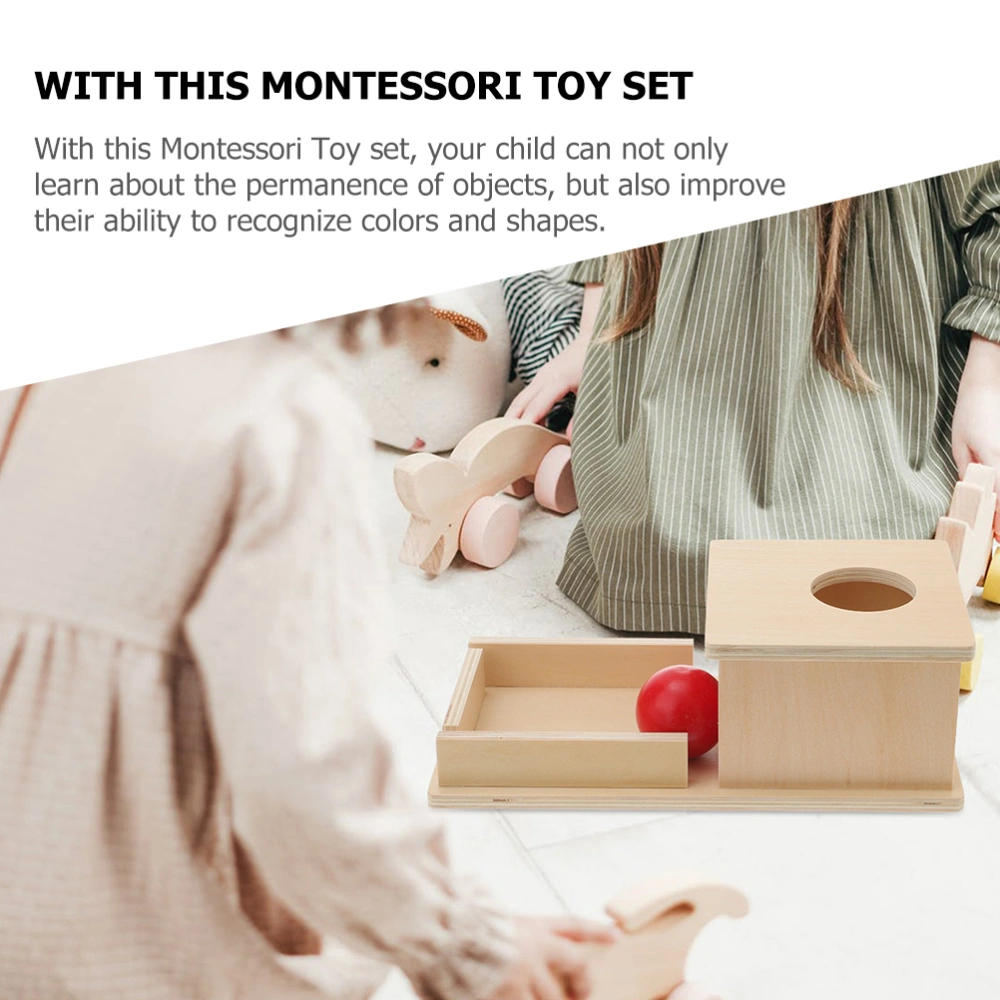 1 Set of Montessori Object Permanence Box Wooden Drawer Box Geometric Shape Matching Block