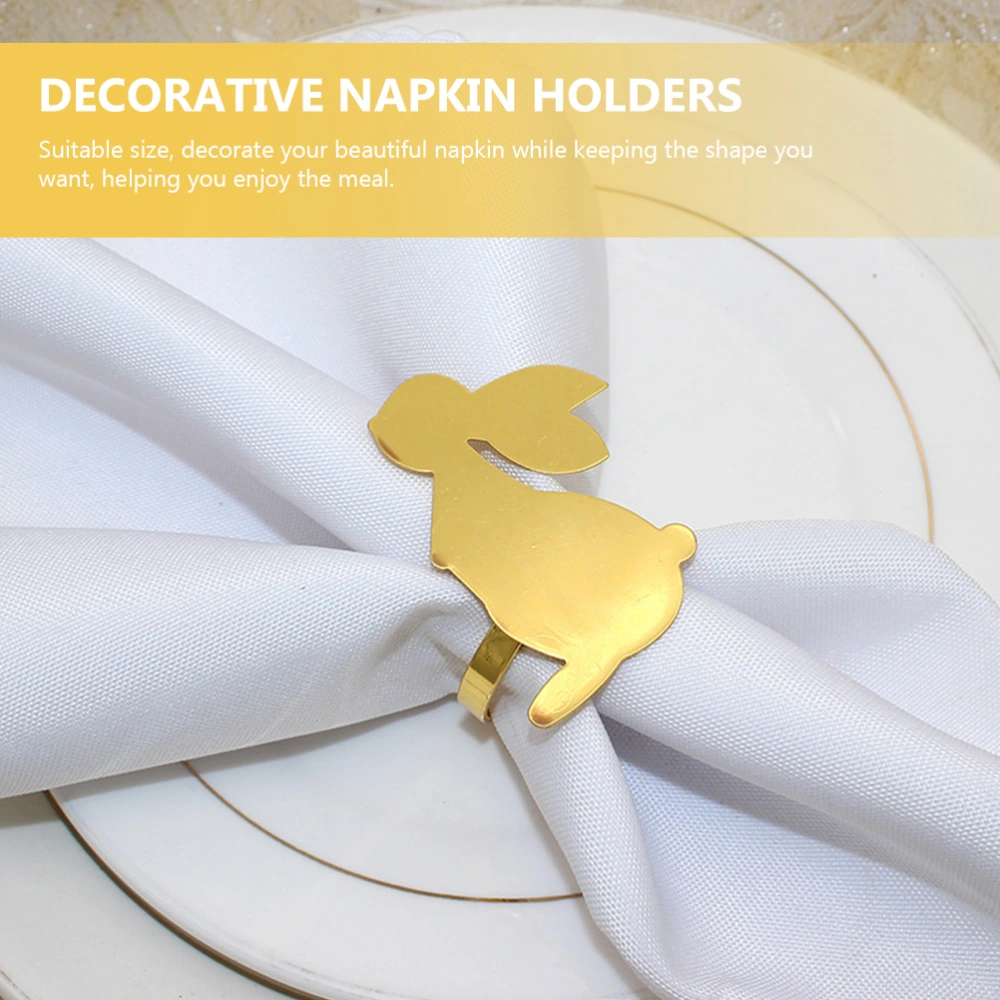 6Pcs Metal Dining Decors Napkin Holders Decorative Napkin Rings Practical Dining Decors