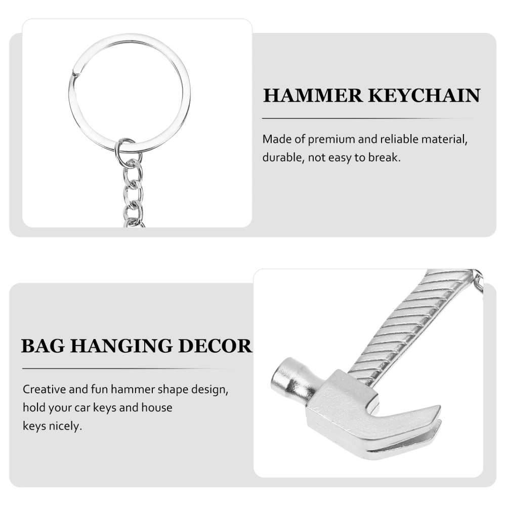 4pcs Hammer Keychain Key Hanging Decoration Key Hanging Pendant Key Holder Ring