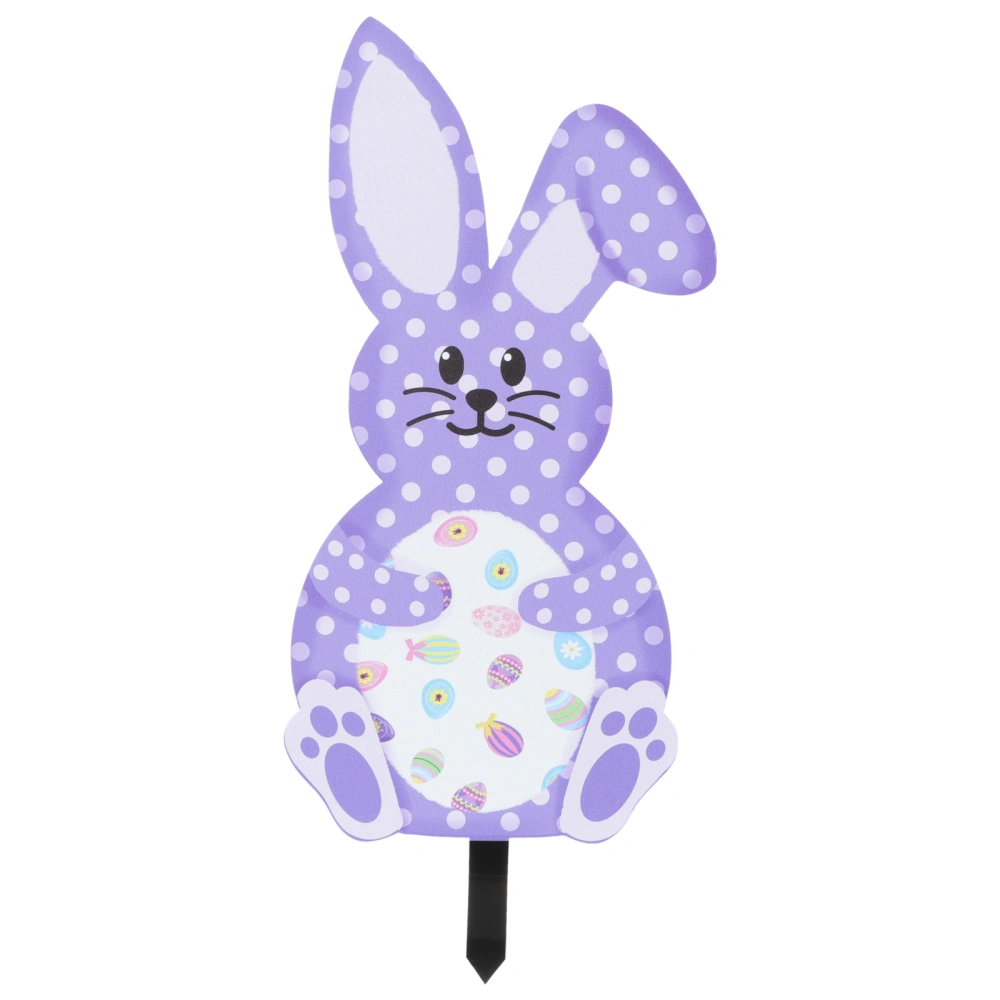 Easter Garden Rabbit Sign Bunny Rabbit Garden Stake Outdoor Easter Yard Decoration