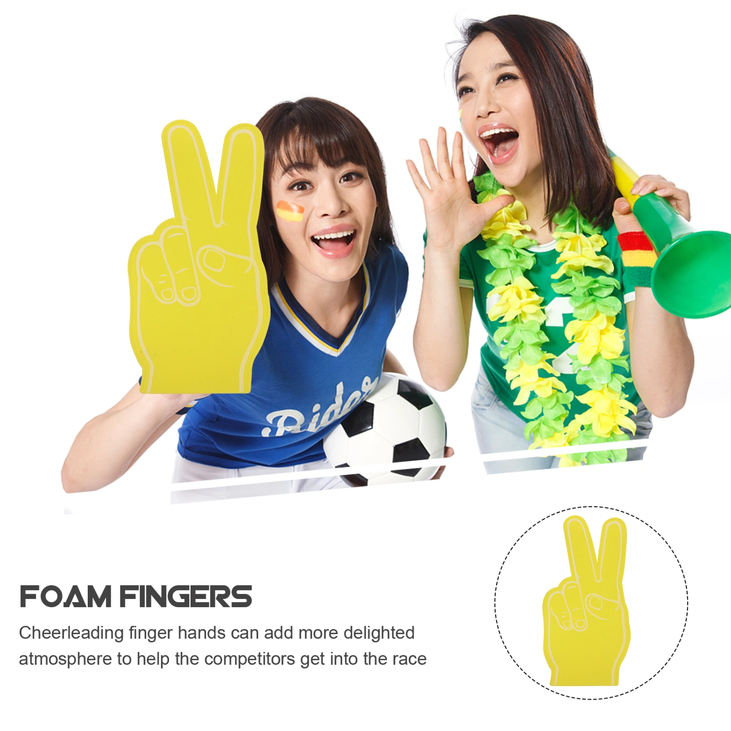 3Pcs Foam Finger Hand Cheerleading Pompom EVA Foam Hand Glove for Sports Meeting