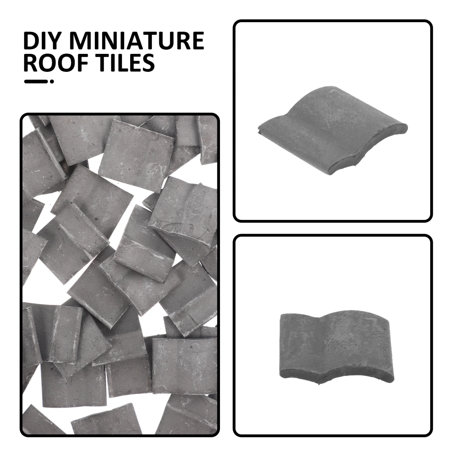 50pcs Decorative Roof Tiles Micro Landscape Roof Tiles Miniature Roof Tile Model Landscaping Decor