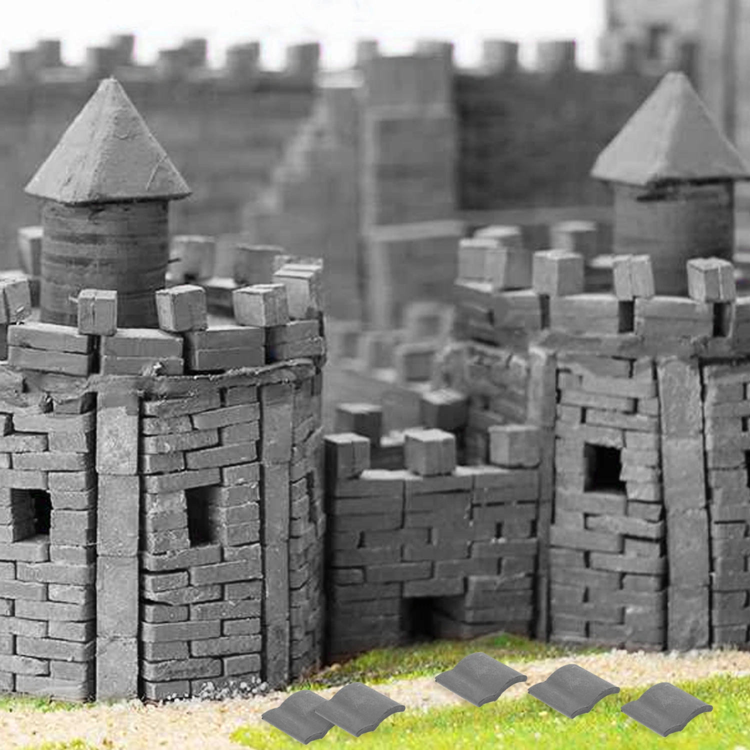 50pcs Decorative Roof Tiles Micro Landscape Roof Tiles Miniature Roof Tile Model Landscaping Decor