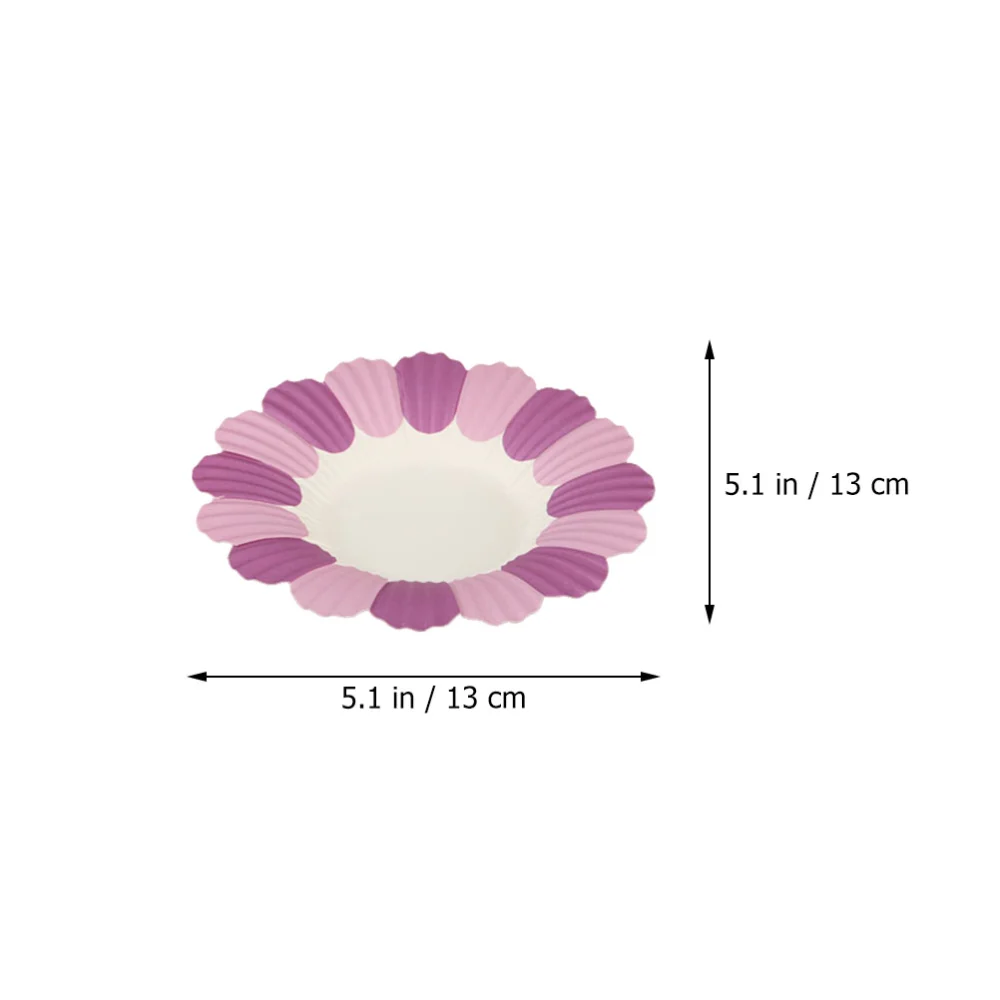 50Pcs Disposable Paper Plates Flower Shape Party Paper Plates Picnic Dish