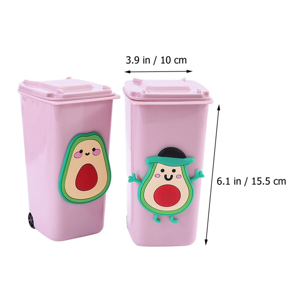 2pcs Desktop Trash Can Compact Wastebasket Portable Mini Trash Can for Desk