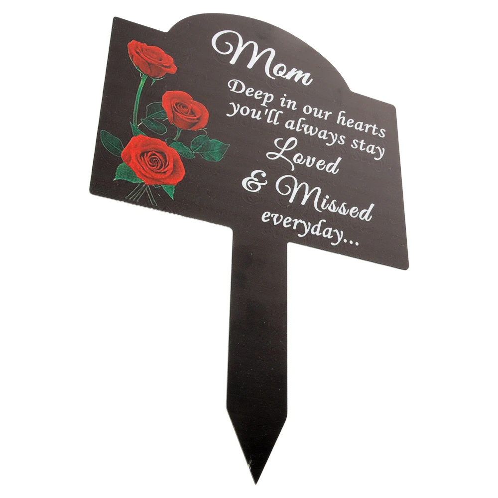 Metal Plaque Garden Stake Grave Cemetery Decoration Cemetery Memorial Plaque Stake for Mom