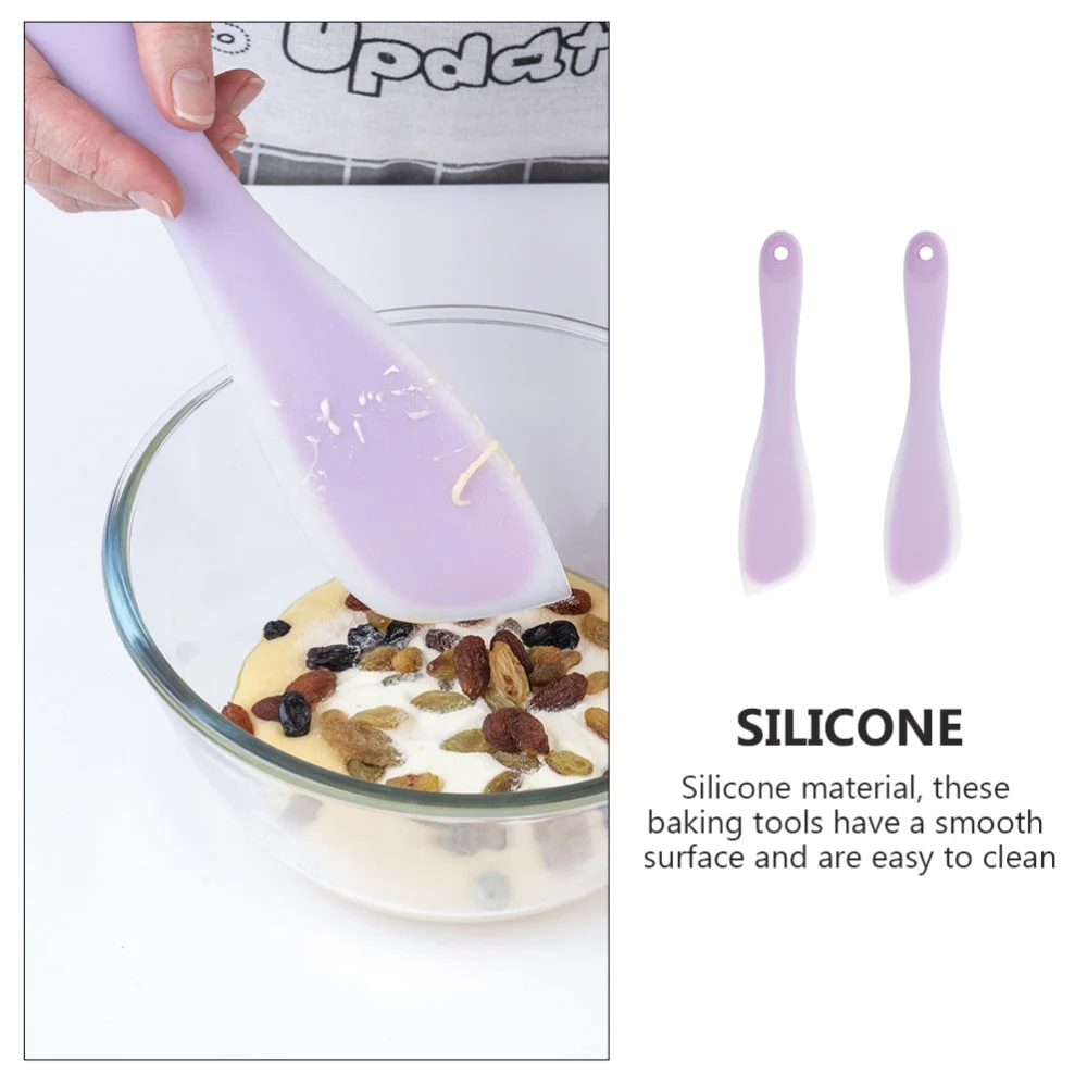 2Pcs Household Baking Spatulas Cream Baking Scrapers Silicone Cake Scrapers Wear-Resistant Scrapers