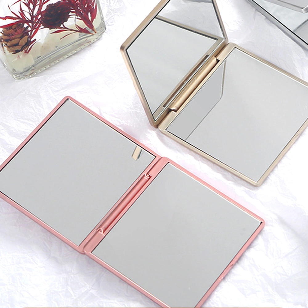 3pcs Delicate Plastic Mirror Women Dual-sided Makeup Mirror Rose-design Folding Mirror