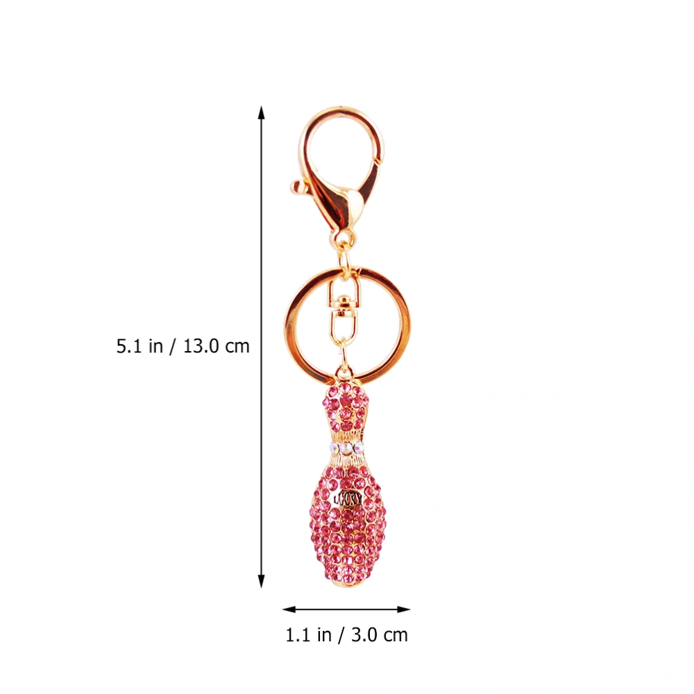 2pcs Bowling Keychain Rhinestone Bowling Keychain Backpack Bag Purse Handbag Hanging Pendant