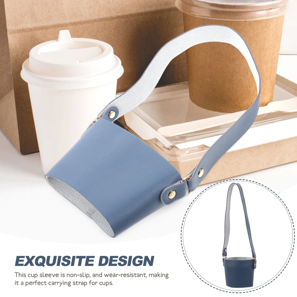 Handheld Coffee Sleeve Delicate Coffee Sleeve Leather Drink Carrier Drink Cup Carrier with Handle