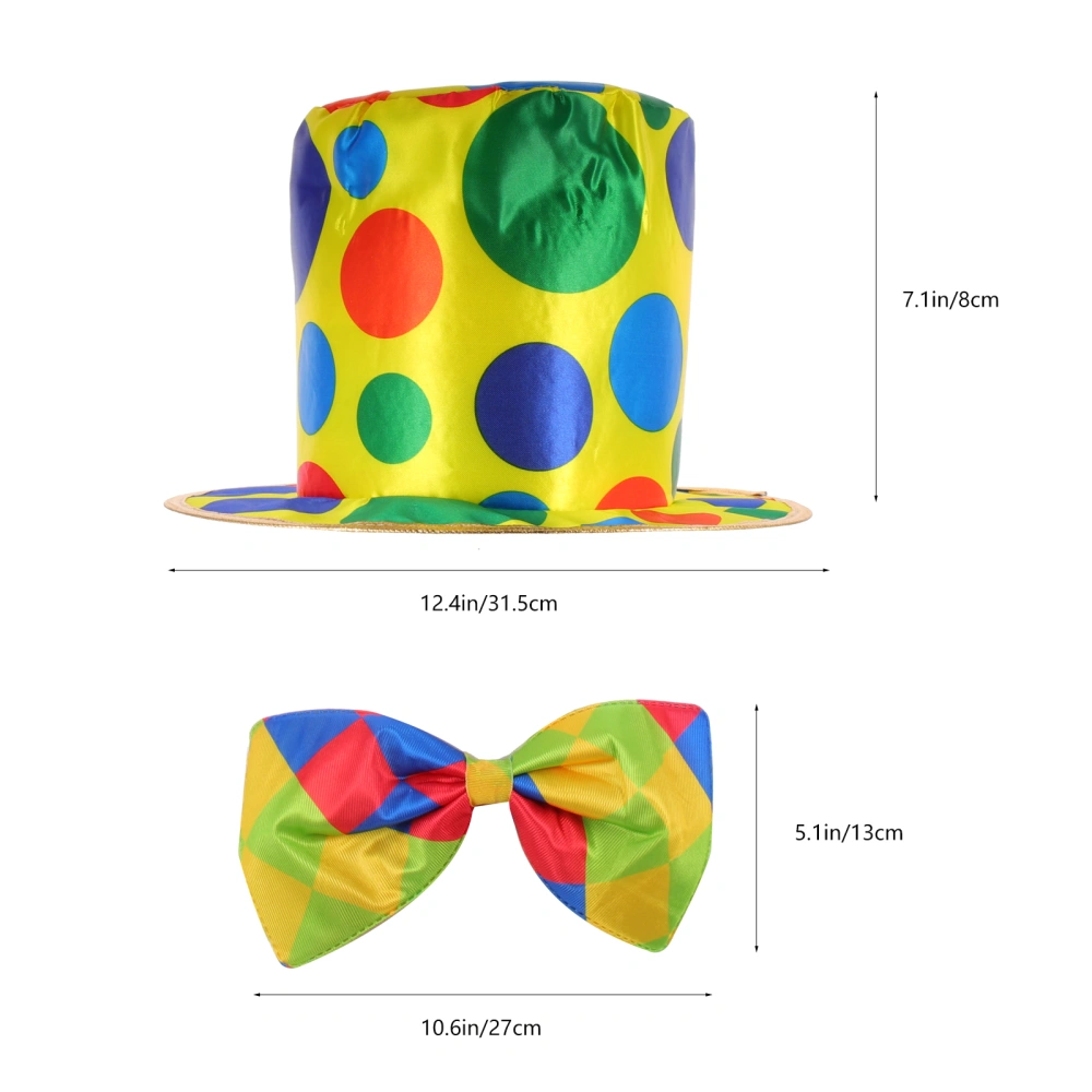 1 Set Clown Hat Bow Tie Funny Party Hat Jazz Cap Clown Costume Accessories