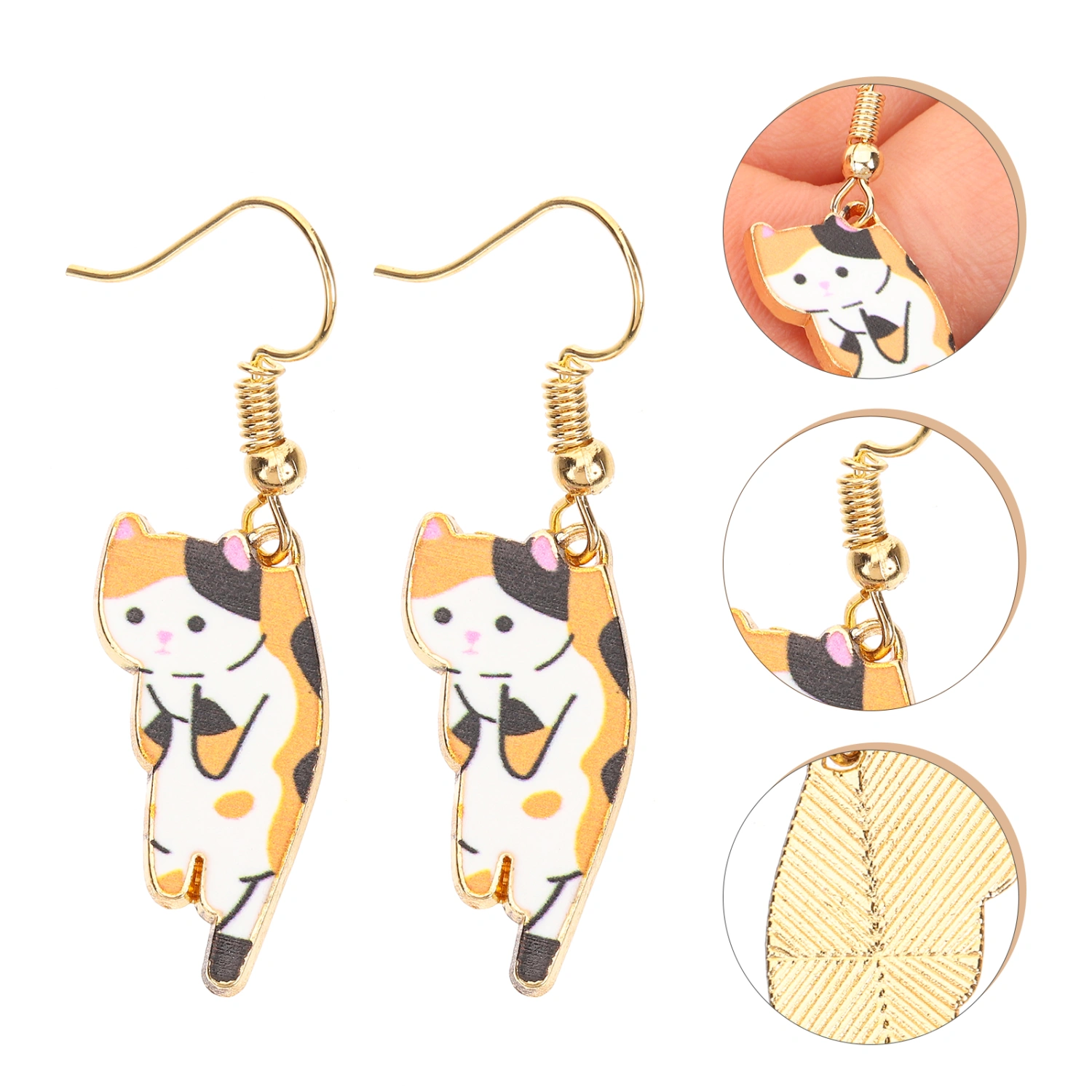 1 Pair Cat Earrings Adorable Earrings Funny Earrings Cartoon Earrings Dangling Earrings