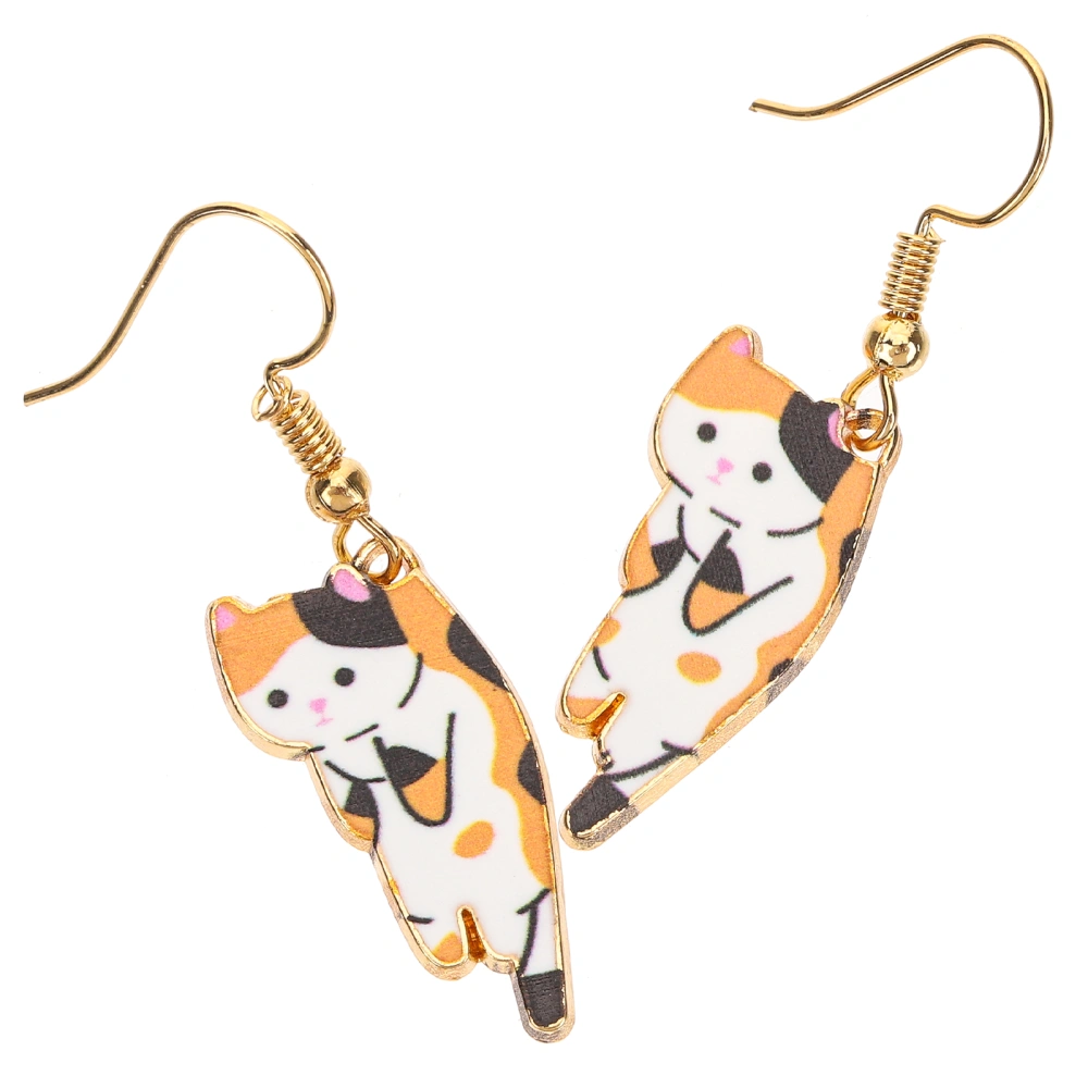 1 Pair Cat Earrings Adorable Earrings Funny Earrings Cartoon Earrings Dangling Earrings