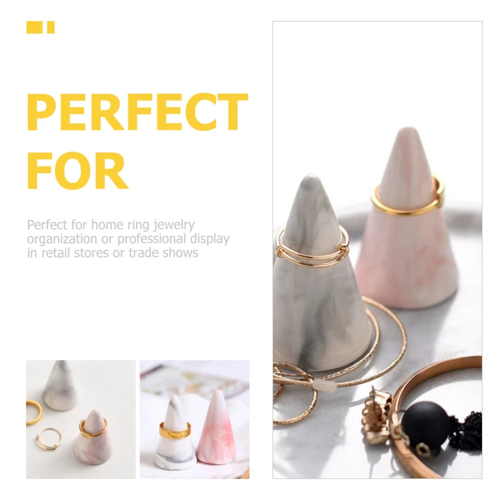 Fashionable Ring Storage Rack Desktop Ring Jewelry Display Holder Cone Shape Ring Stand