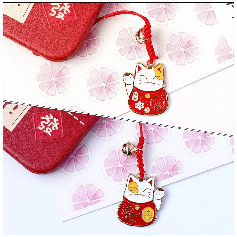 3Pcs Japanese Luck Cat Hanging Decor Alloy Pendant for Backpack Key Phone Purse