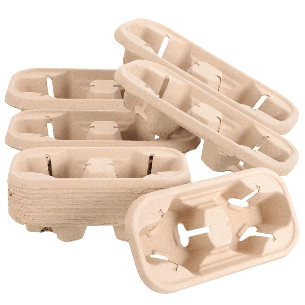 50pcs Take-out Cup Holder Tray Beverage Carrier Cup Carry Holder Carrier for Delivery Drinks