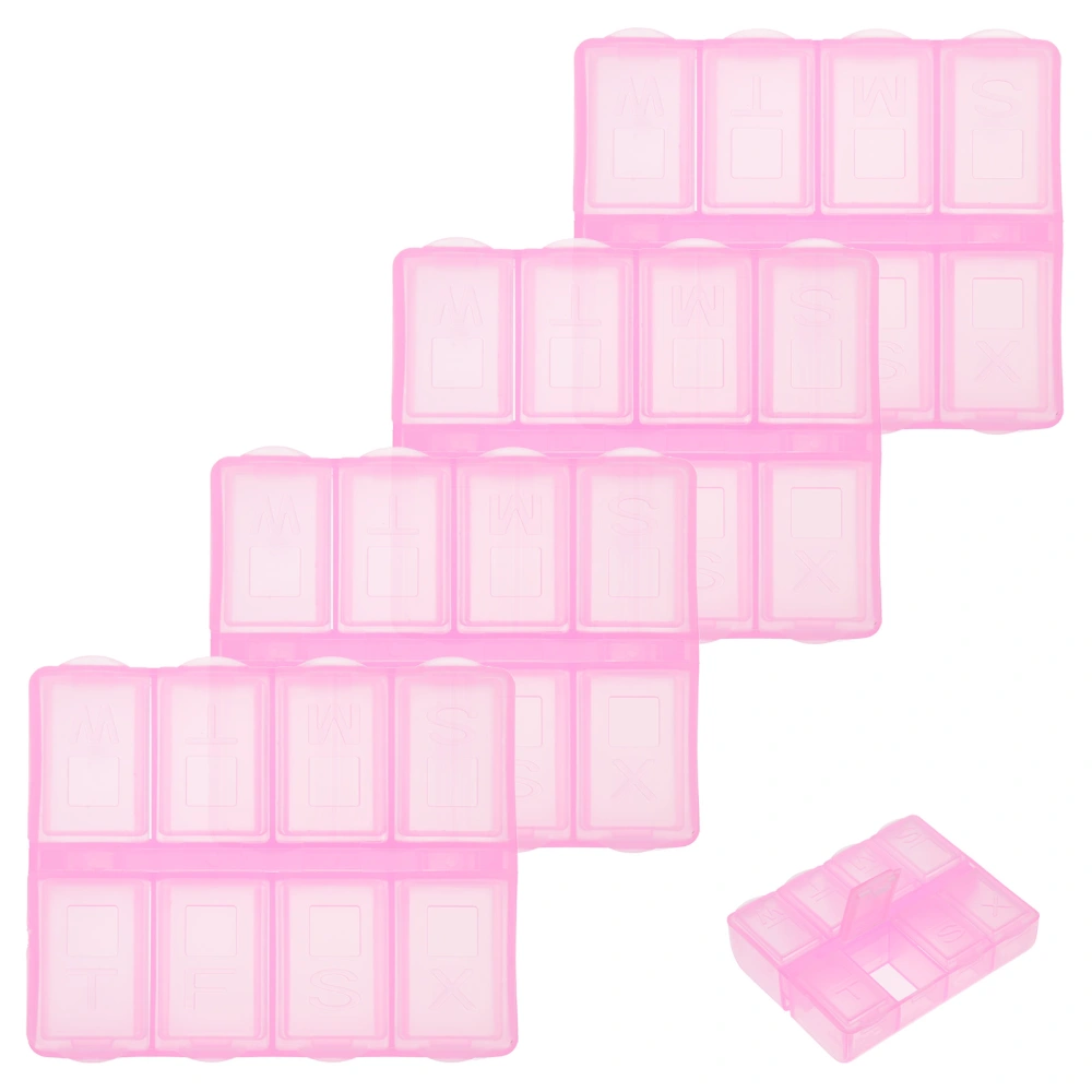 5pcs Small Tablet Boxes Travel Tablet Organizers Household Tablet Boxes Airtight Tablet Cases