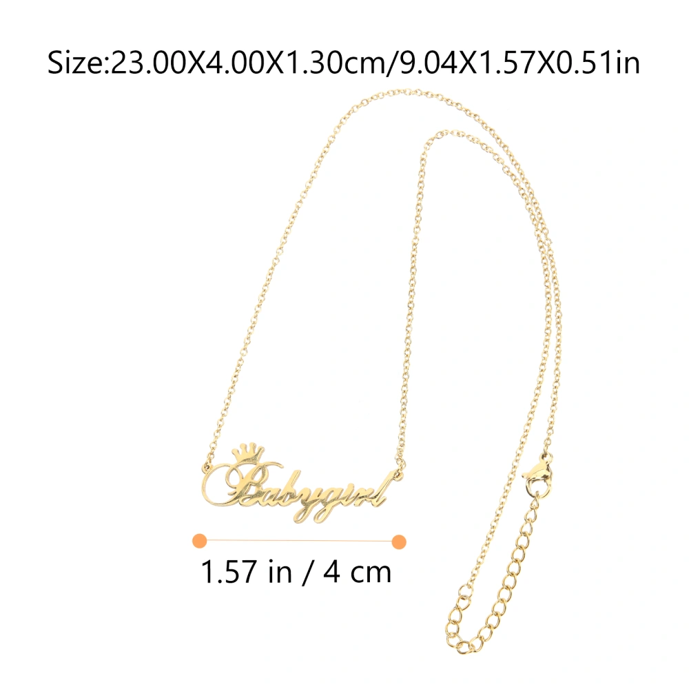 Baby Girl Necklace Letter Necklace Fashion Neck Chain Clavicle Chain Necklace Gift