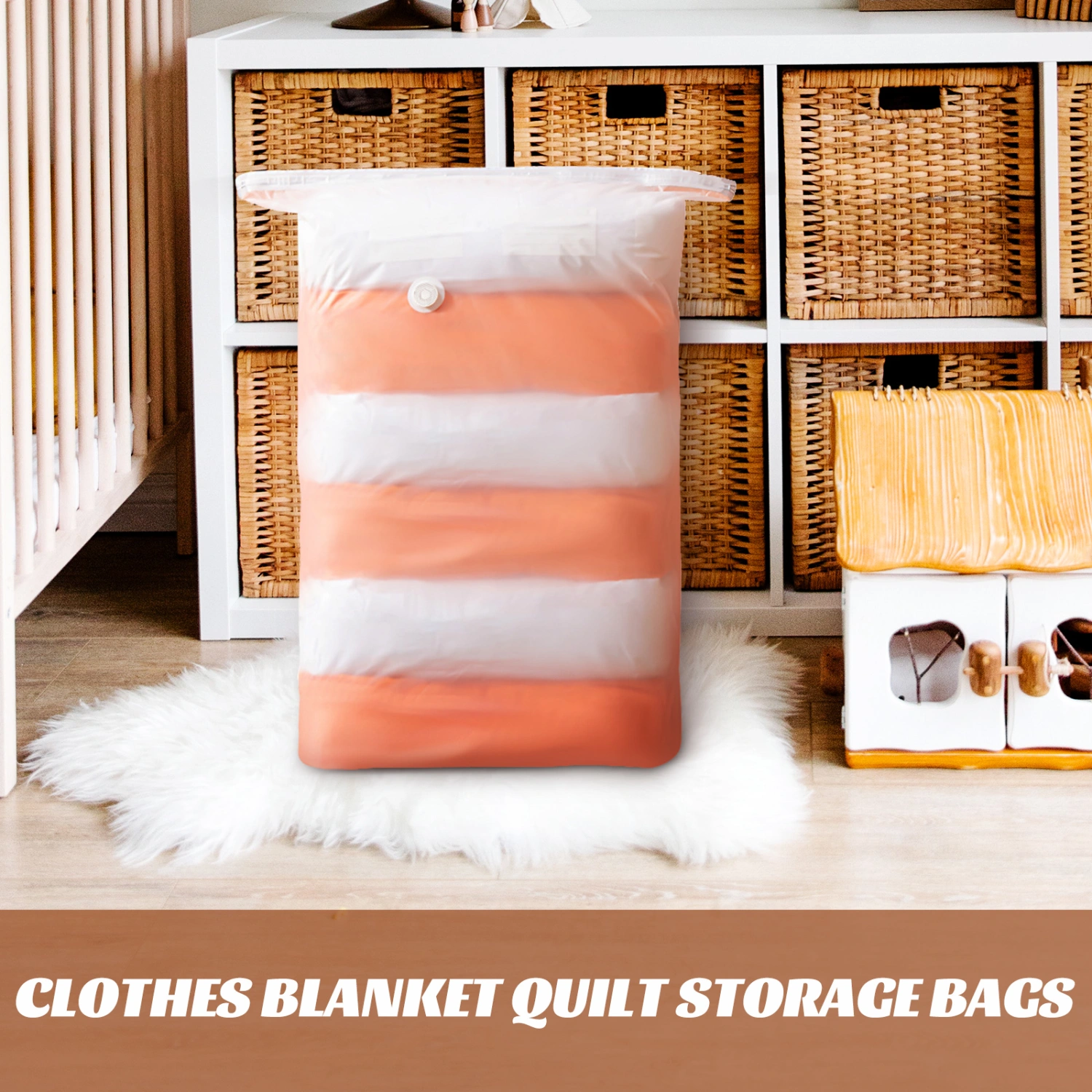 4pcs Vacuum Storage Bags Household Compression Bags Clothes Blanket Quilt Storage Bags