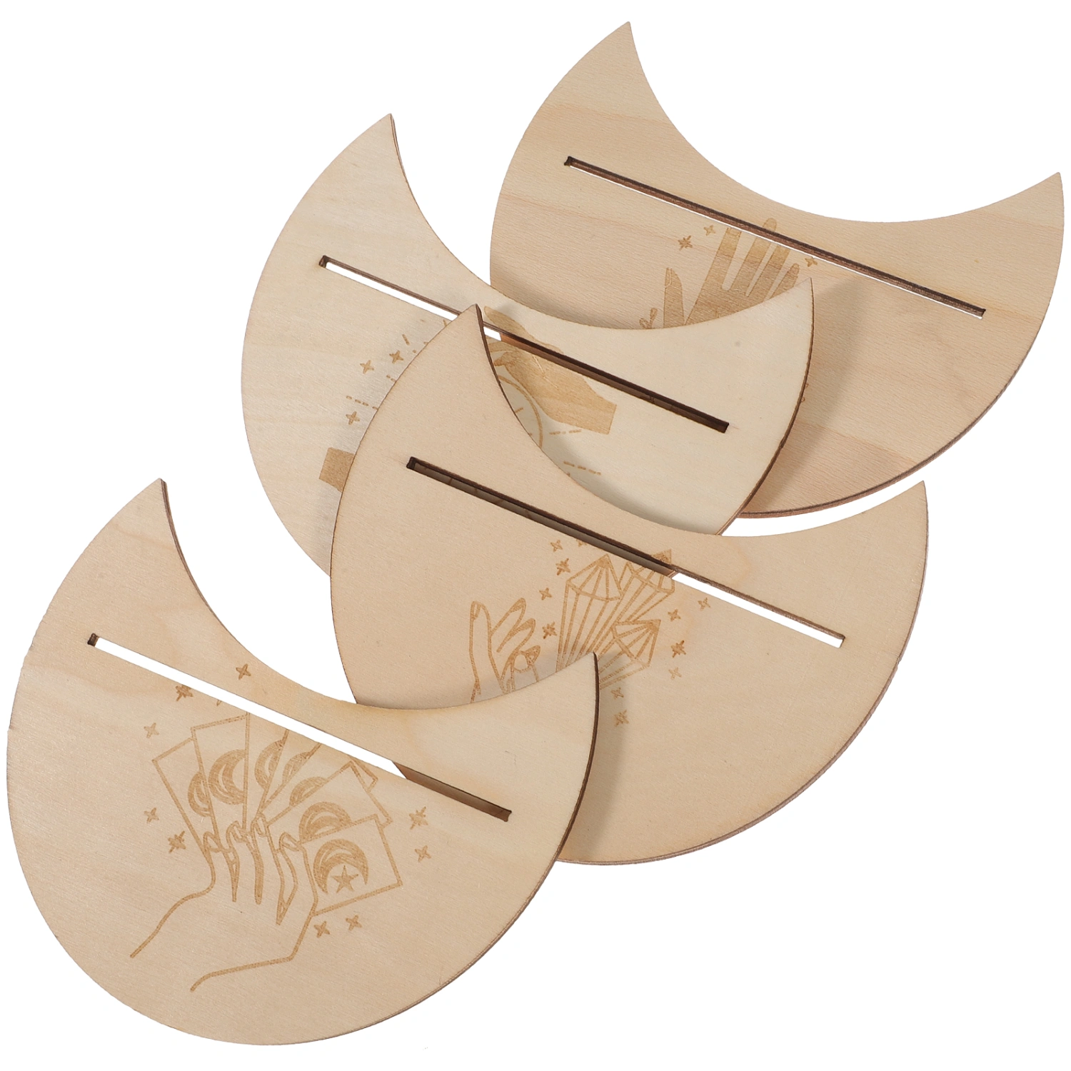 4pcs Wooden Tarot Stand Wooden Tarot Cards Display Stand Divination Tool Bracket