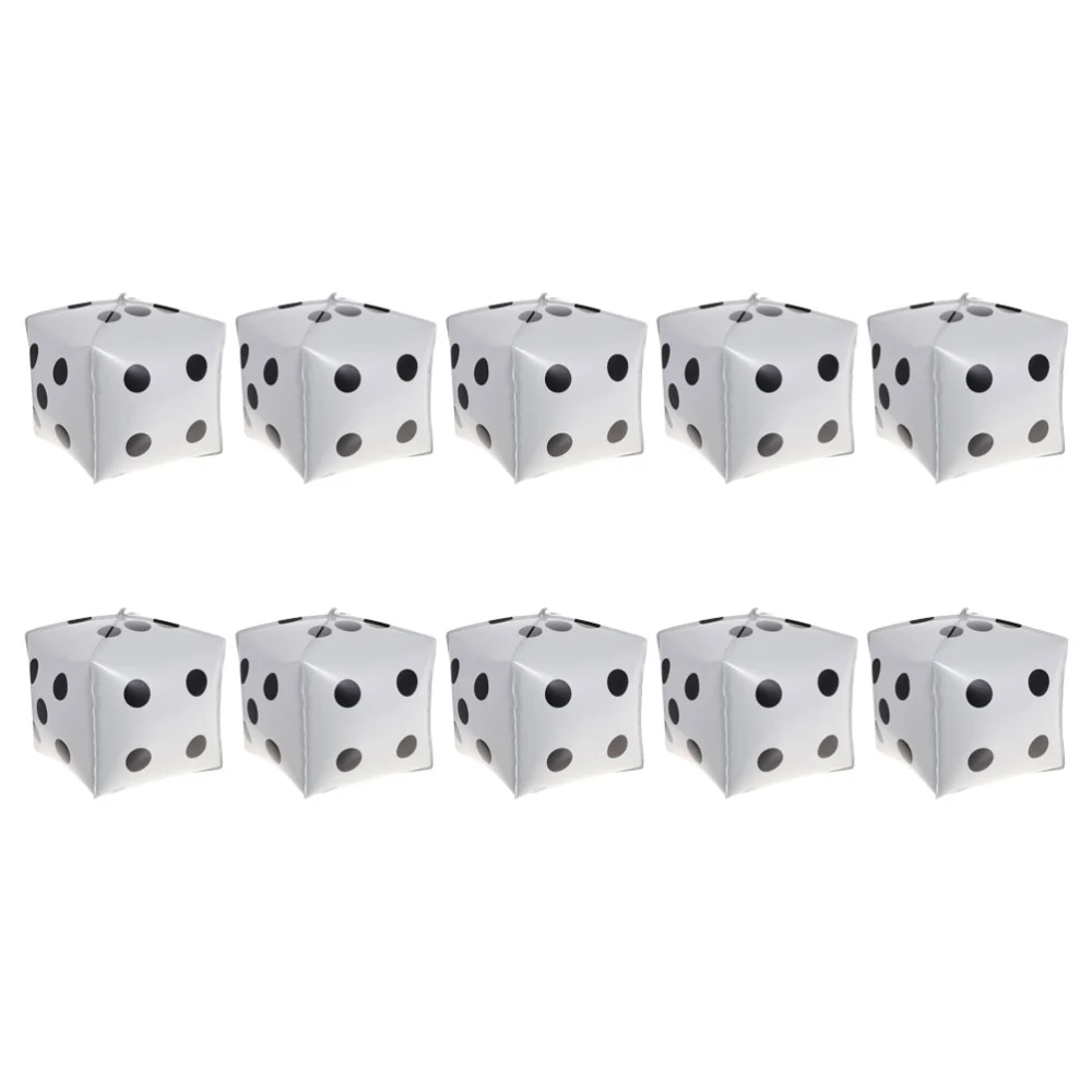 10Pcs Cube Dice Balloons Foil Balloons Casino Theme Party Decor Game Prop Supplies