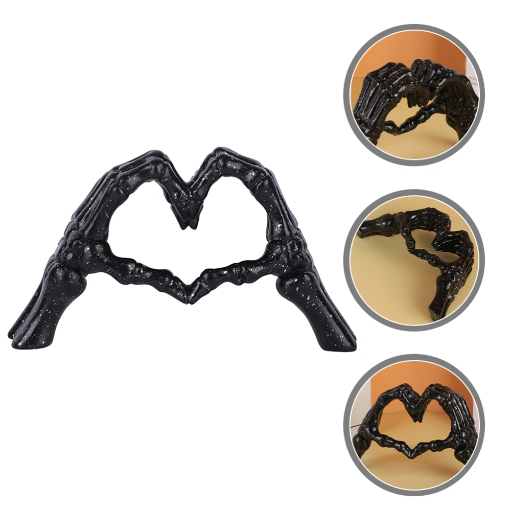 Heart Gesture Style Resin Craft Skeleton Hand Heart Gesture Home Resin Craft