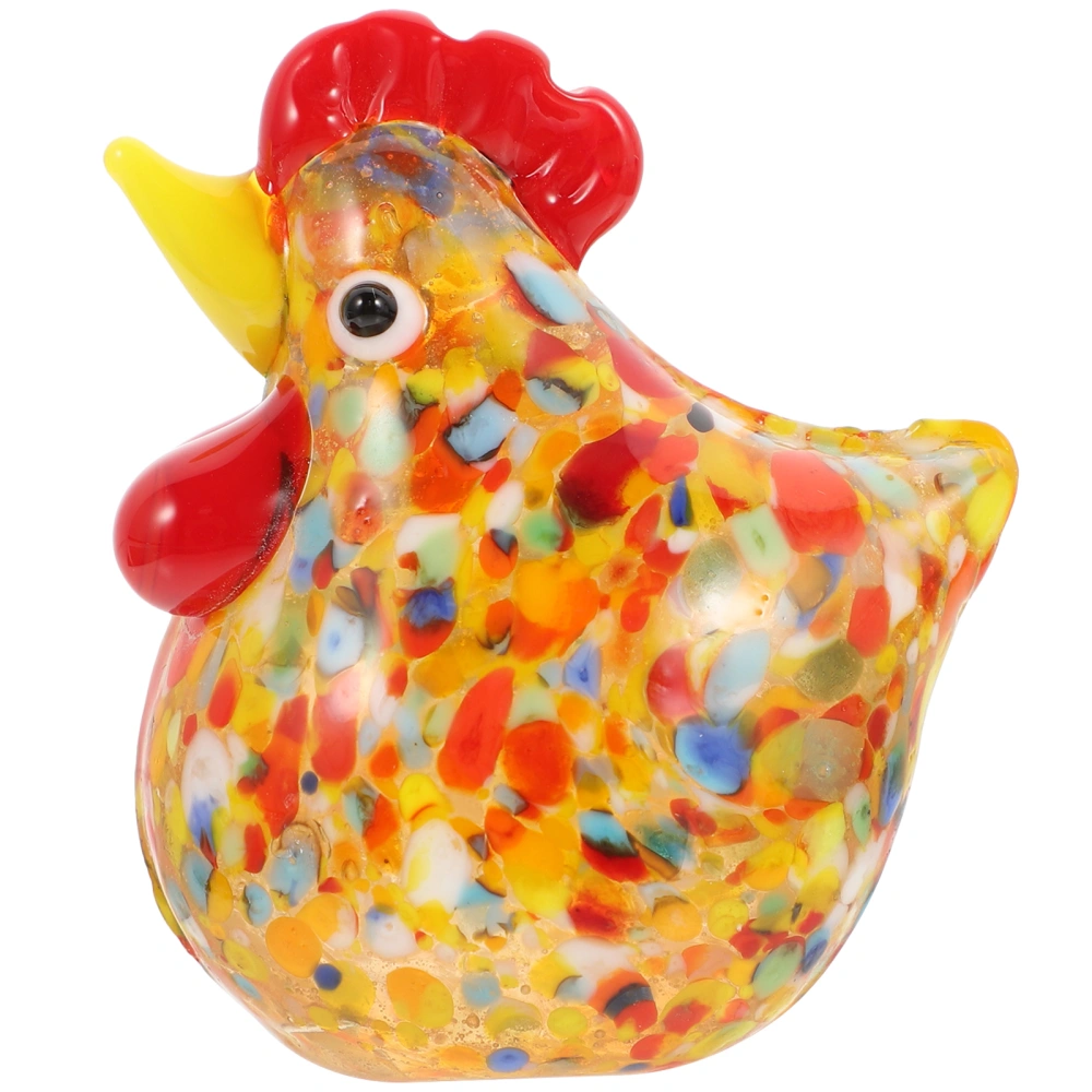 Desktop Glass Chicken Figurine Creative Hen Decoration Zodiac Chicken Statue