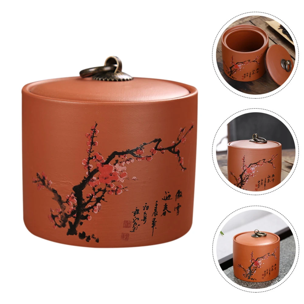 Tea Storage Jar Ceramic Candy Tea Container Sealed Exquisite Shaped Tea Holder with Lid