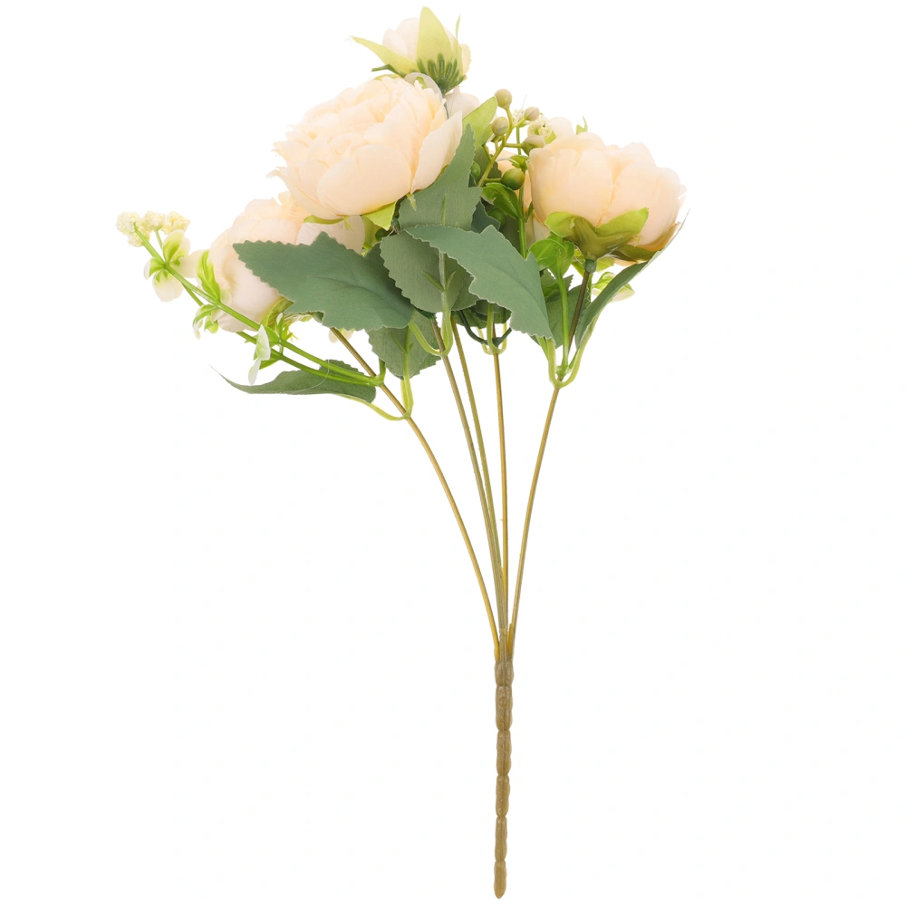 1 Bunch Artificial Flower Arrangements Rose Peonies Artificial Flowers Decor Table Centerpieces