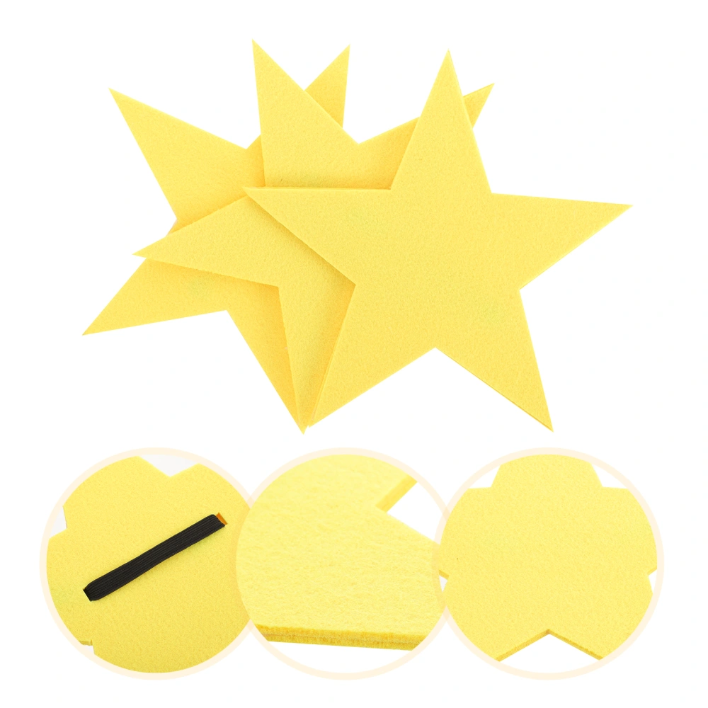 3pcs Star Cutouts Hand Held Felt Star for Sports Competition Dance Performance