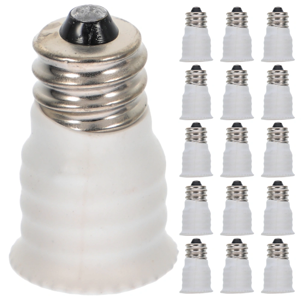 15pcs Bulb Adapter Converters Chandelier Lamp Base Converter Light Socket Adapters(E12 to E14)