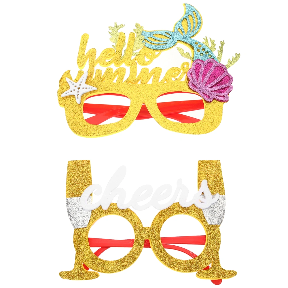 4pcs Hawaiian Glasses Frames Party Decorative Sunglasses Frames Party Supplies