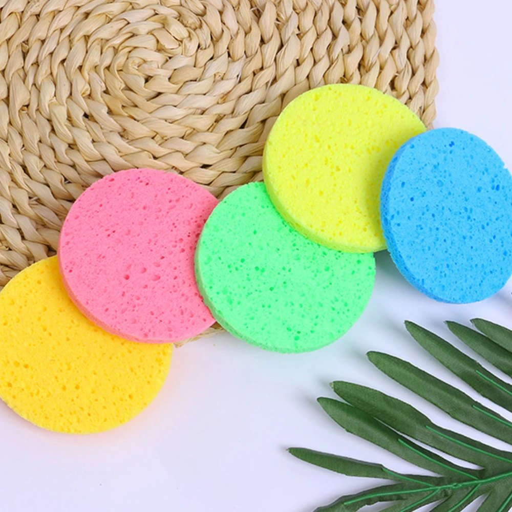 50Pcs Facial Sponges Makeup Sponge Face Wash Sponge Face Cleaners Portable Face Scrubbers