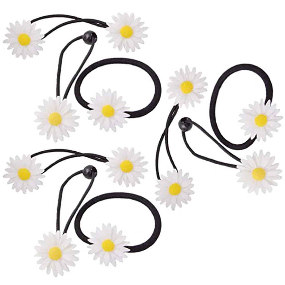 9pcs Daisy Hair Ties Flower Hair Rope Ponytail Holders Elastic Hair Band Headdress (Random Style)