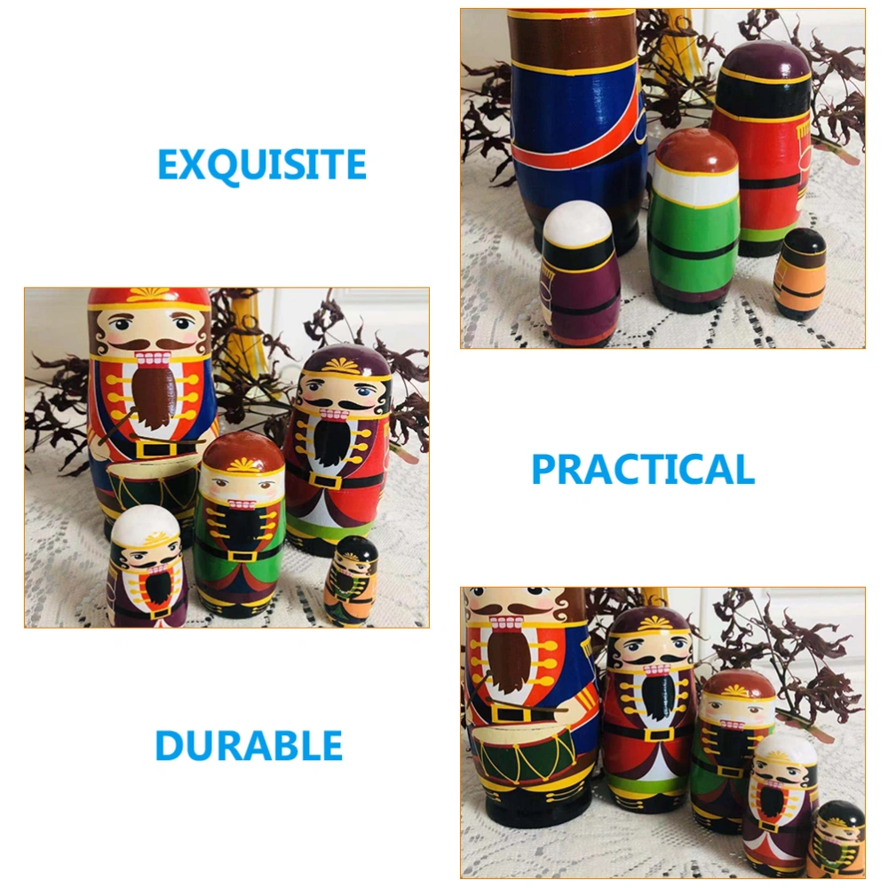 5Pcs Decorative Nesting Dolls Adorable Kids Playthings Cartoon Children Nesting Dolls