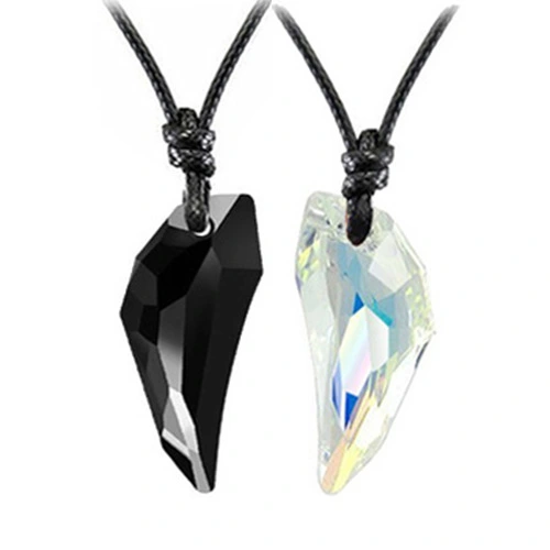 1 Pair Matching Necklace Heart Necklace Crystal Pendant Necklace Couples Jewelry Valentine Gift